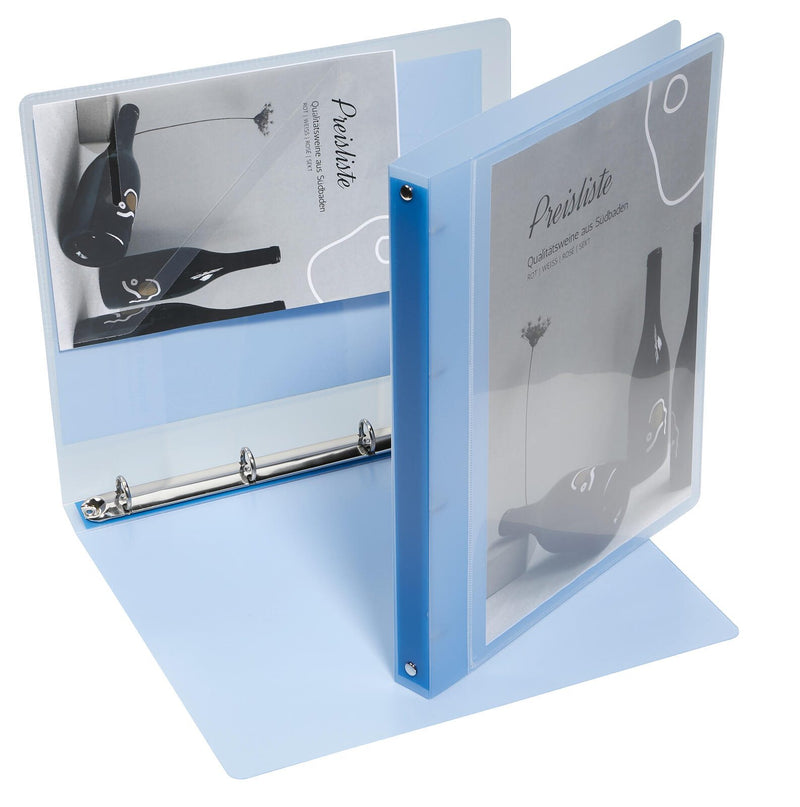 EICHNER Präsentationsringbuch 4-Ringe DIN A4 2.5 cm blau-transparent