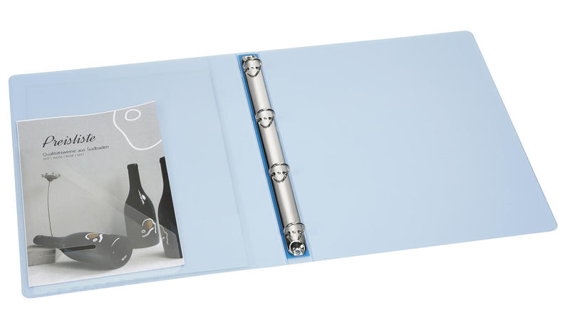 EICHNER Präsentationsringbuch 4-Ringe DIN A4 2.5 cm blau-transparent