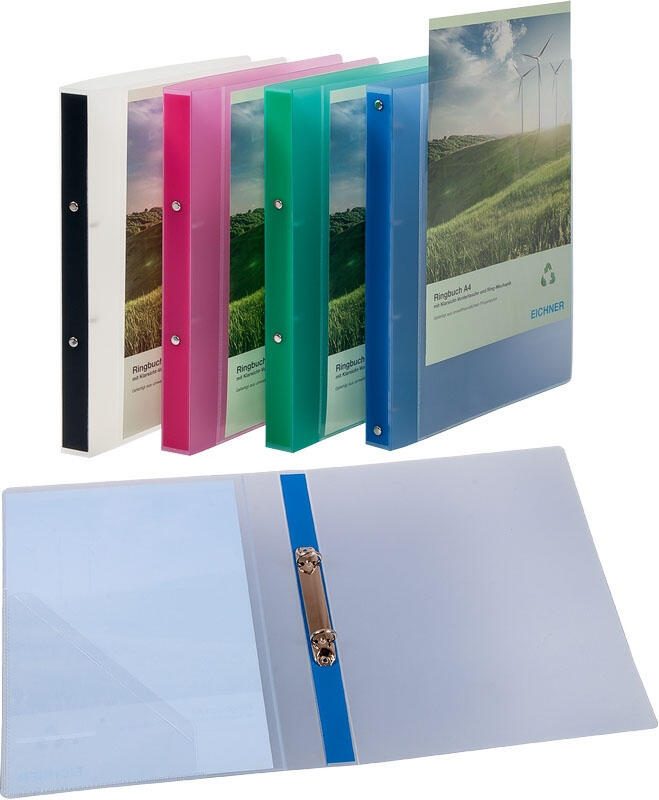 EICHNER Präsentationsringbuch 4-Ringe DIN A4 2.5 cm rot-transparent