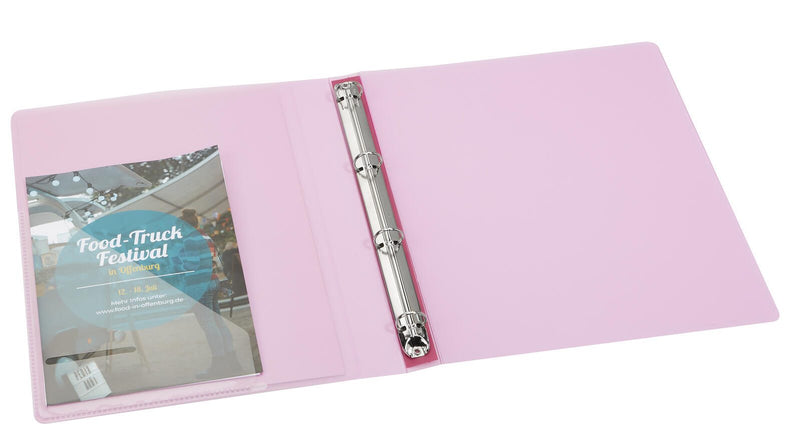 EICHNER Präsentationsringbuch 4-Ringe DIN A4 2.5 cm rot-transparent