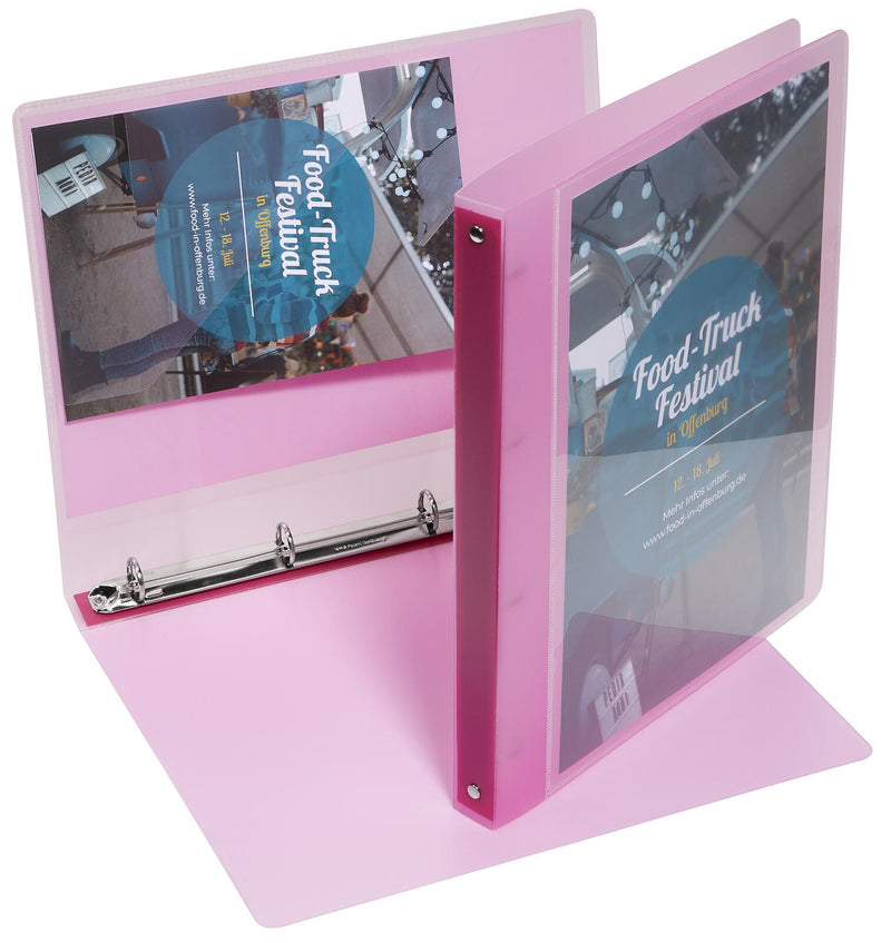 EICHNER Präsentationsringbuch 4-Ringe DIN A4 2.5 cm rot-transparent