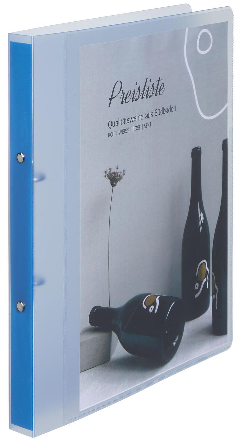 EICHNER Präsentationsringbuch 2-Ringe DIN A4 2.5 cm blau-transparent