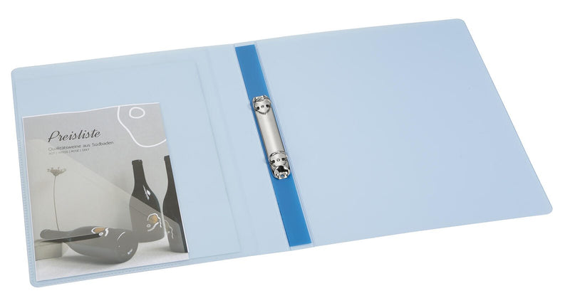 EICHNER Präsentationsringbuch 2-Ringe DIN A4 2.5 cm blau-transparent