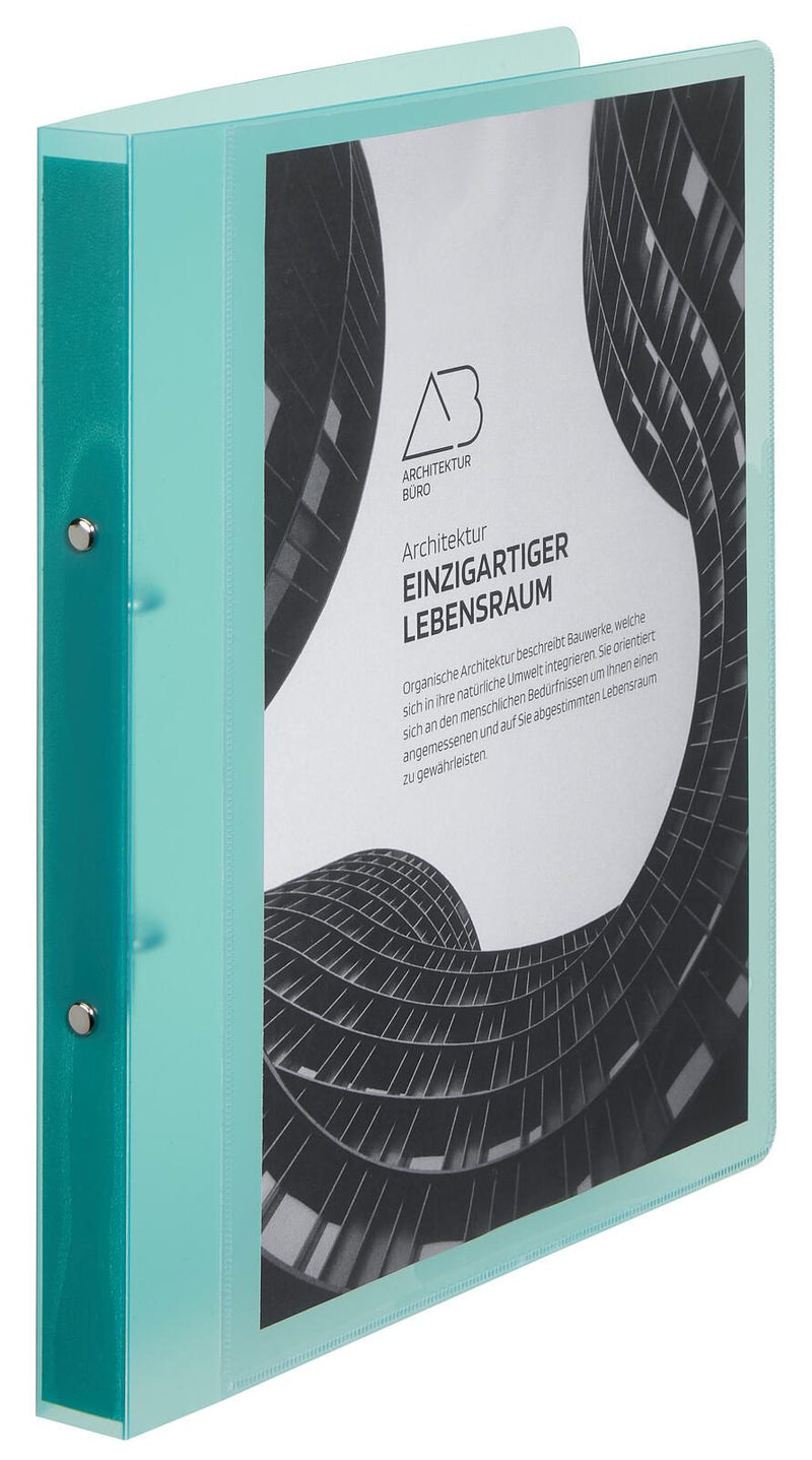 EICHNER Präsentationsringbuch 2-Ringe DIN A4 2.5 cm grün-transparent