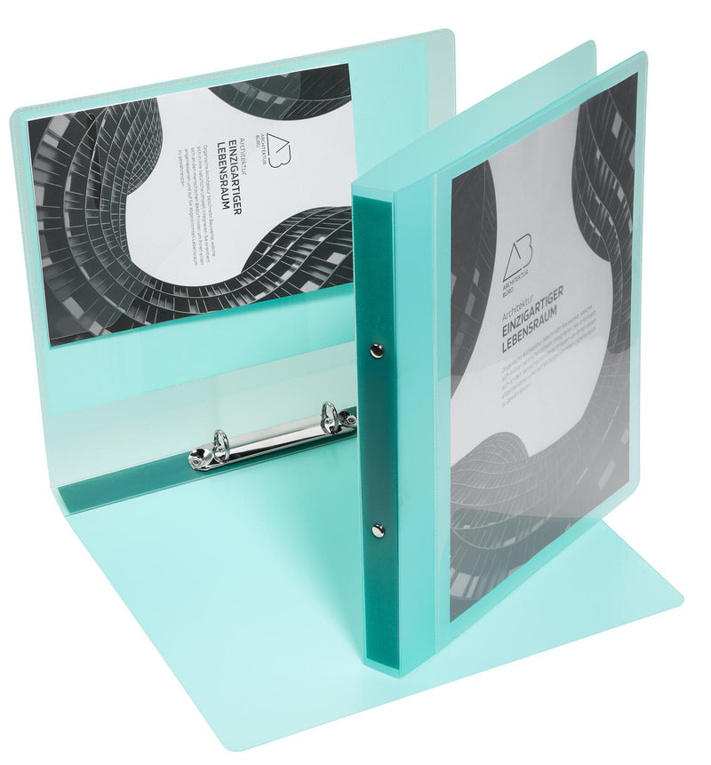 EICHNER Präsentationsringbuch 2-Ringe DIN A4 2.5 cm grün-transparent