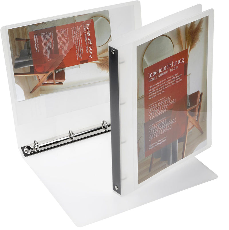 EICHNER Präsentationsringbuch 4-Ringe DIN A4 2.5 cm grau-transparent