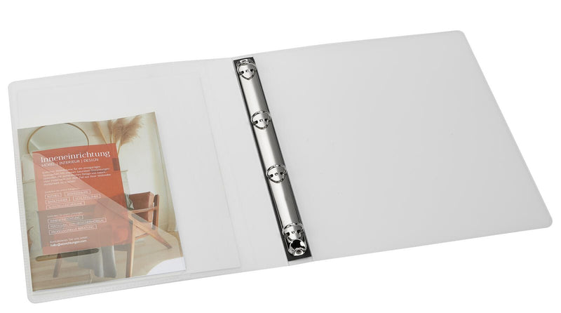 EICHNER Präsentationsringbuch 4-Ringe DIN A4 2.5 cm grau-transparent