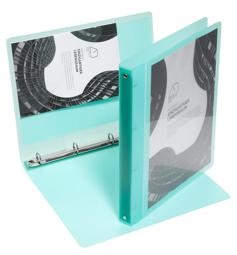 EICHNER Präsentationsringbuch 4-Ringe DIN A4 2.5 cm grün-transparent