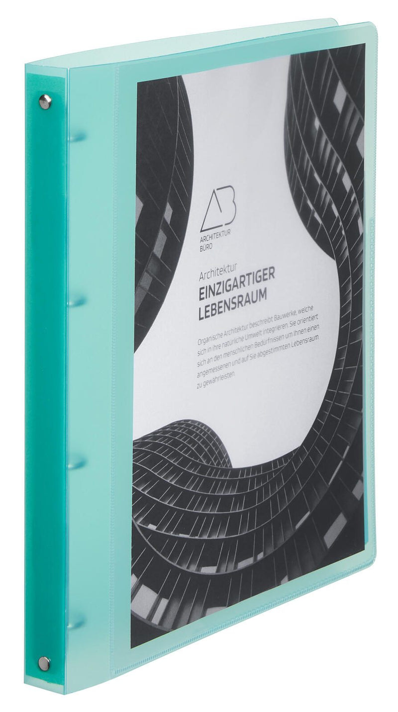 EICHNER Präsentationsringbuch 4-Ringe DIN A4 2.5 cm grün-transparent