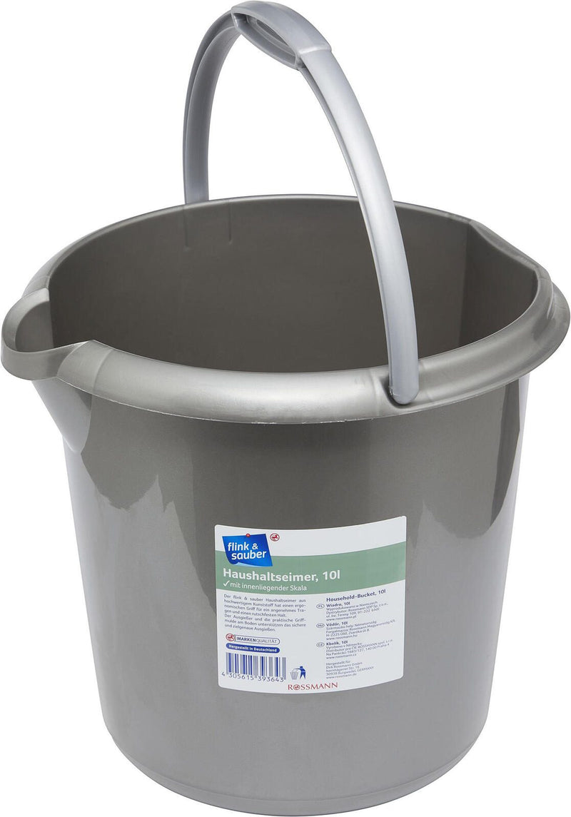 flink & sauber Putzeimer 10,0 l grau