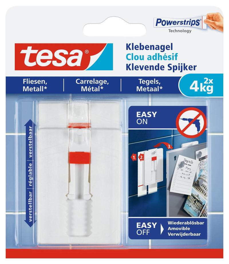 tesa Klebenägel 2.4 cm x 4.5 cm weiß