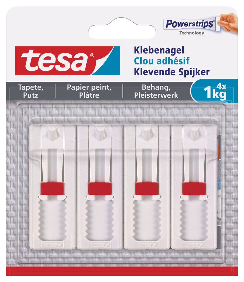 tesa Klebenägel 2.4 cm x 6.4 cm weiß