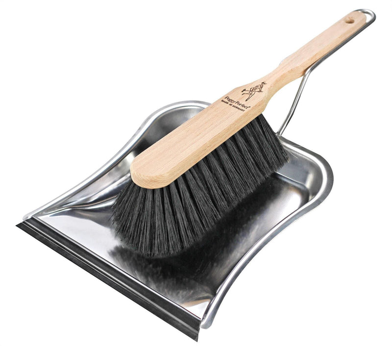 Peggy Perfect® Kehrgarnitur Edelstahl, Holz, Kunsthaar silber