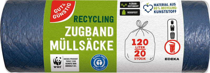 GUT&GÜNSTIG Müllbeutel 120,0 l blau