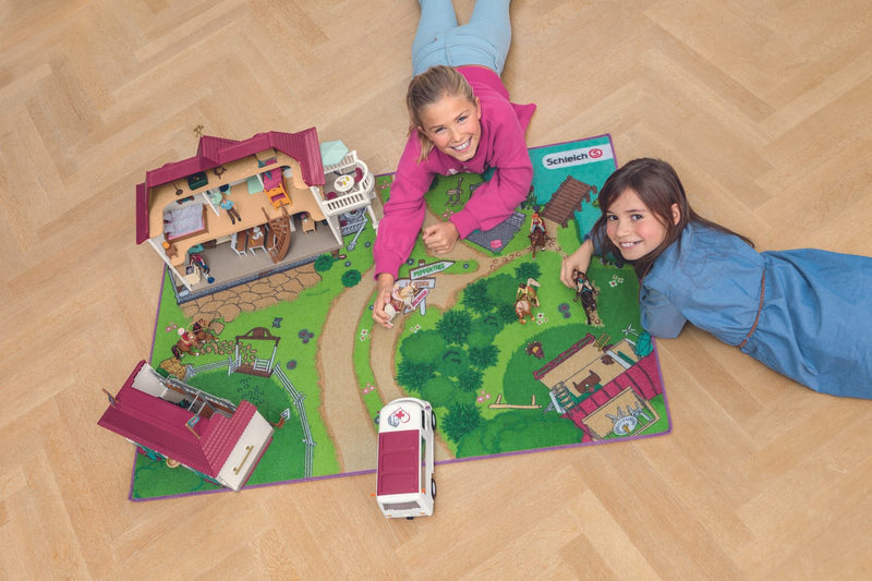 Schleich® Spielteppich 92,0 x 133,0 cm grün/bunt