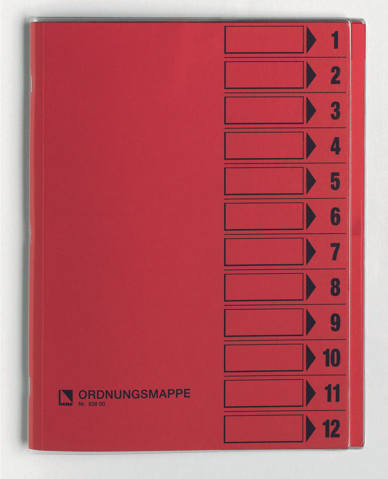 bene Ordnungsmappe DIN A4 12-Fach rosa