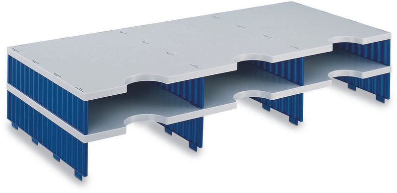 styro Sortierstation DIN C4 6-Fach grau/blau