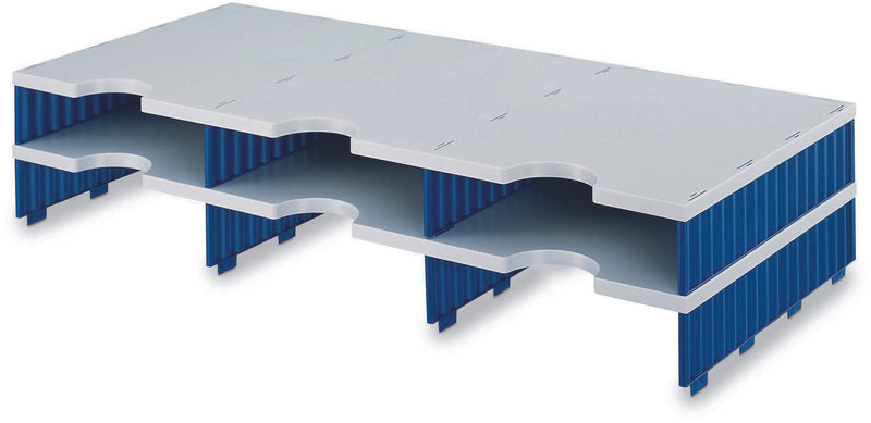 styro Sortierstation DIN C4 6-Fach grau/blau