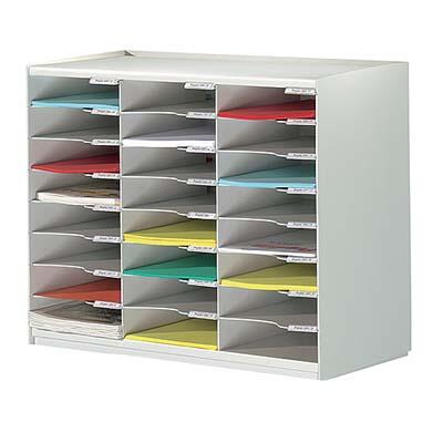 PAPERFLOW Sortierstation DIN A4 24-Fach lichtgrau