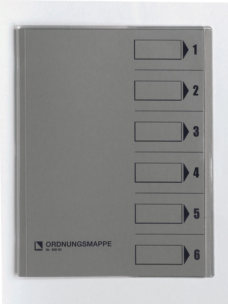 bene Ordnungsmappe DIN A4 6-Fach grau