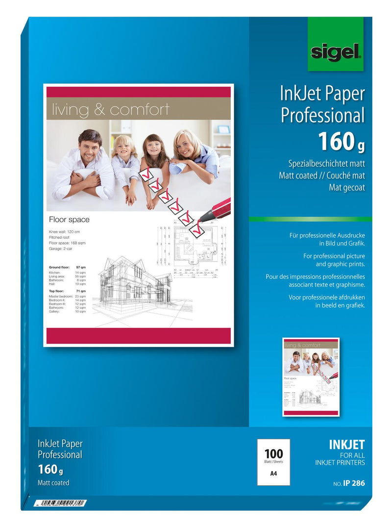 SIGEL Fotopapier Inkjet DIN A4 matt 160 g/m²