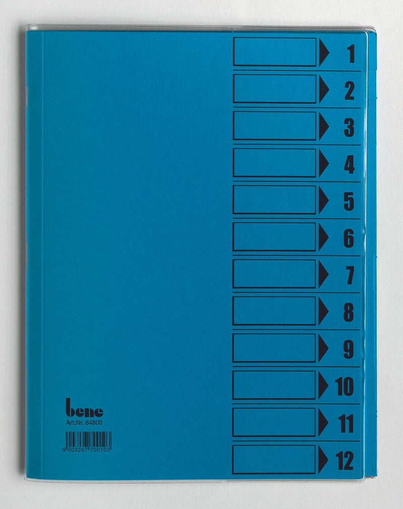 bene Ordnungsmappe DIN A4 12-Fach blau