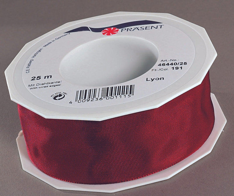 PRÄSENT Geschenkband Lyon 40 mm x 25 m bordeaux