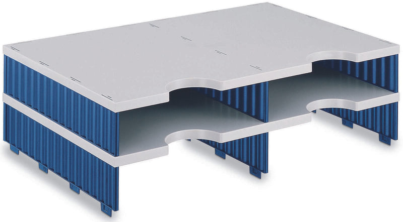 styro Sortierstation DIN C4 4-Fach grau/blau