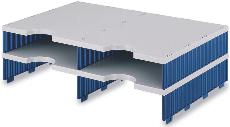 styro Sortierstation DIN C4 4-Fach grau/blau