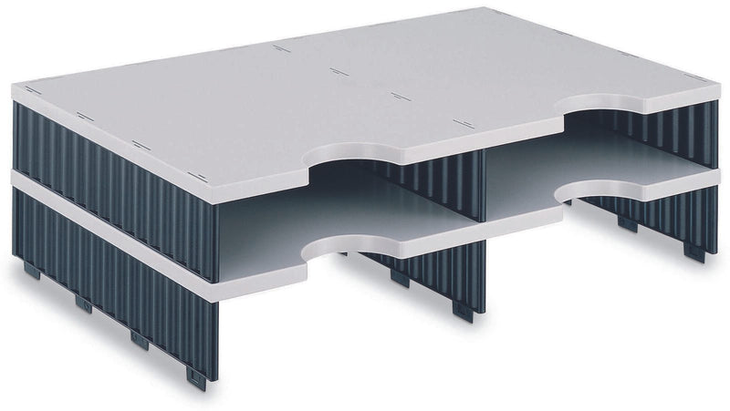 styro Sortierstation DIN C4 4-Fach grau/schwarz