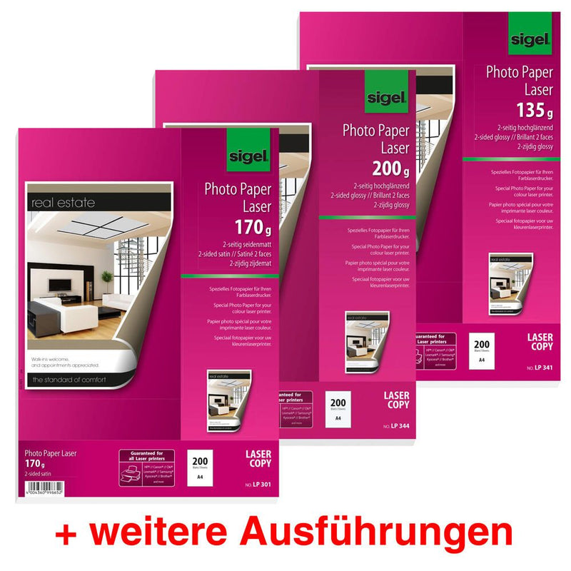 SIGEL Fotopapier Farb Laser DIN A3 hochglänzend 135 g/m²