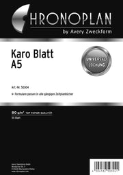 CHRONOPLAN Ringbuch-Ergänzungsblätter DIN A5, 50 Blatt