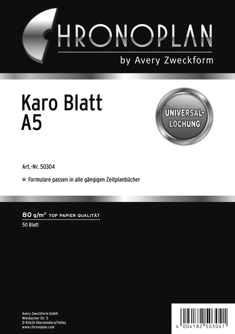 CHRONOPLAN Ringbuch-Ergänzungsblätter DIN A5, 50 Blatt
