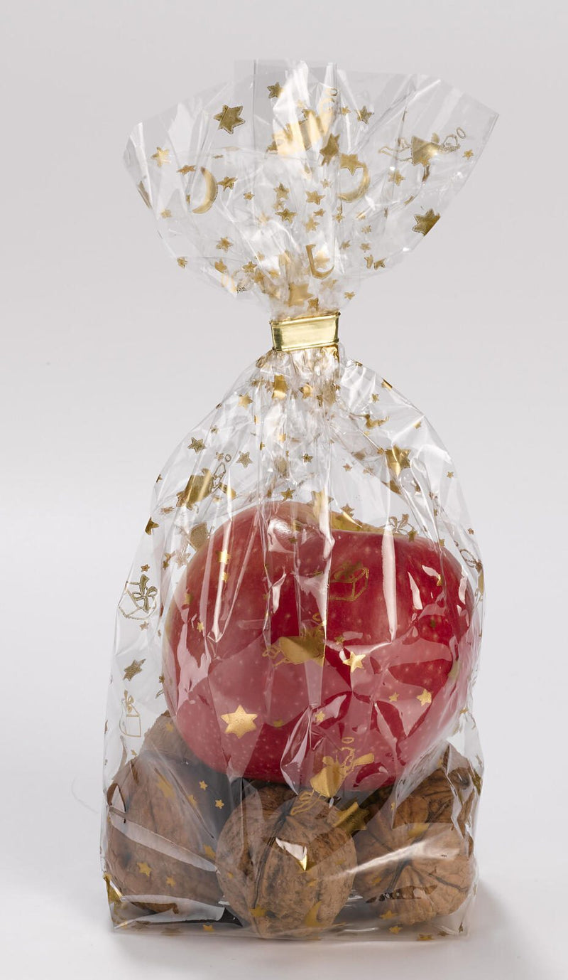 folia Zellglasbeutel 14,0 x 23,0 cm transparent mit Golddruck