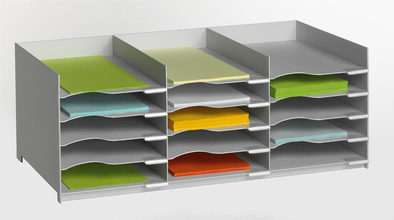 PAPERFLOW Sortierstation DIN A4 15-Fach lichtgrau