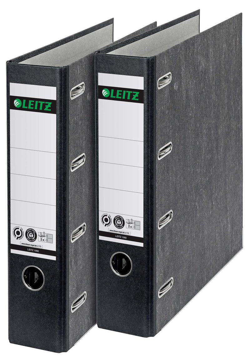 LEITZ Doppelordner 2x A5 quer Karton schwarz