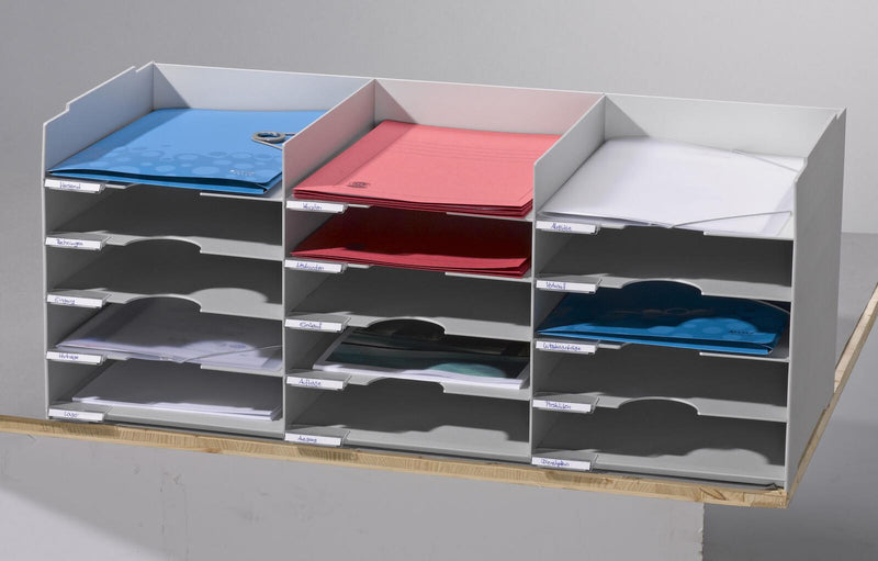 PAPERFLOW Sortierstation DIN A4+ 15-Fach lichtgrau
