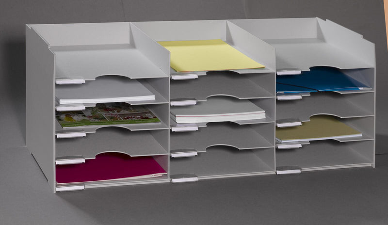 PAPERFLOW Sortierstation DIN A4+ 15-Fach lichtgrau