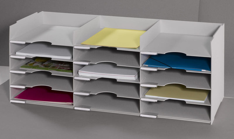 PAPERFLOW Sortierstation DIN A4+ 15-Fach lichtgrau