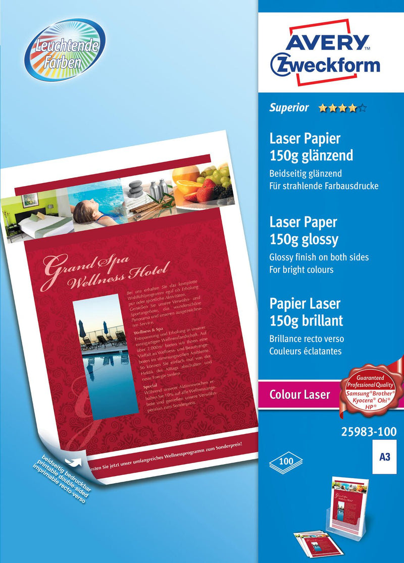 AVERY Zweckform Fotopapier Superior Colour Laser DIN A3 glänzend 150 g/m²