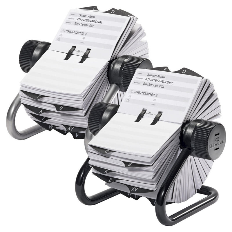 DURABLE Telefon-/Adress-Rollkartei schwarz, für 500 Adress,- Telefonkarten