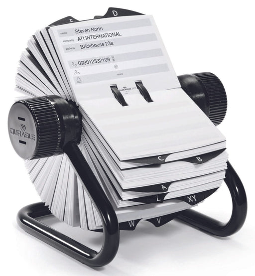 DURABLE Telefon-/Adress-Rollkartei schwarz, für 500 Adress,- Telefonkarten