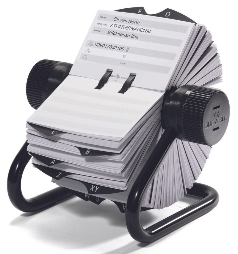 DURABLE Telefon-/Adress-Rollkartei schwarz, für 500 Adress,- Telefonkarten