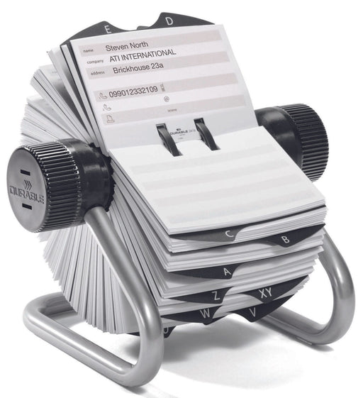 DURABLE Telefon-/Adress-Rollkartei silbergrau, für 500 Adress,- Telefonkarten