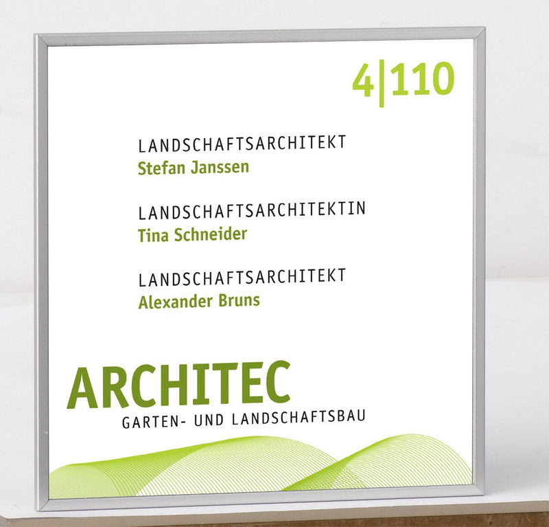 SignSystems® Türschild 12,0 x 12,0 cm silber