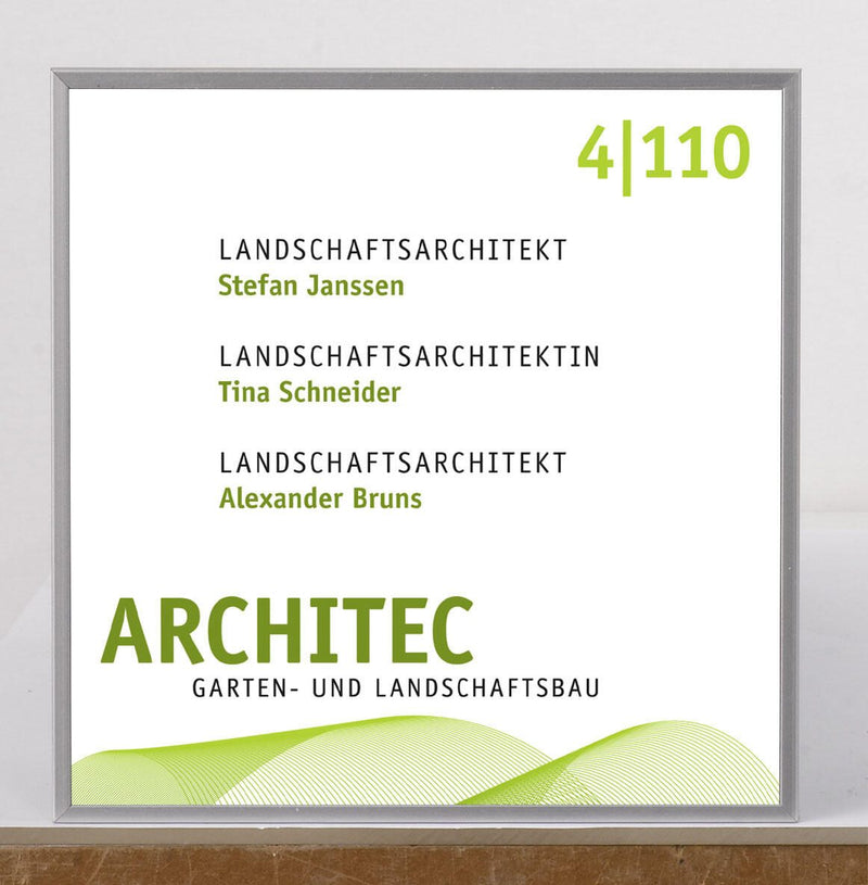 SignSystems® Türschild 12,0 x 12,0 cm silber
