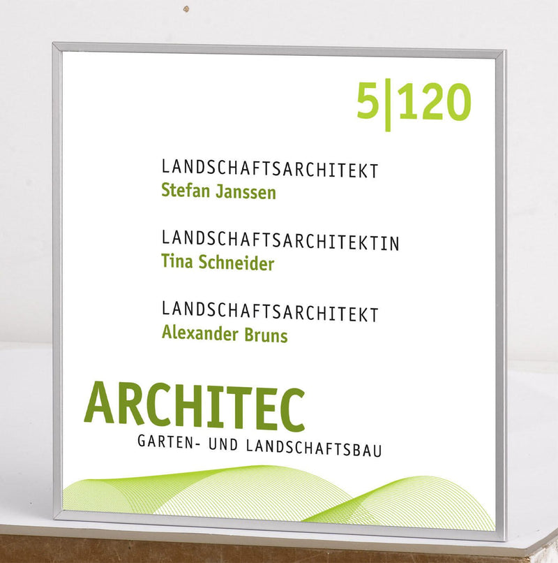 SignSystems® Türschild 15,0 x 15,0 cm silber