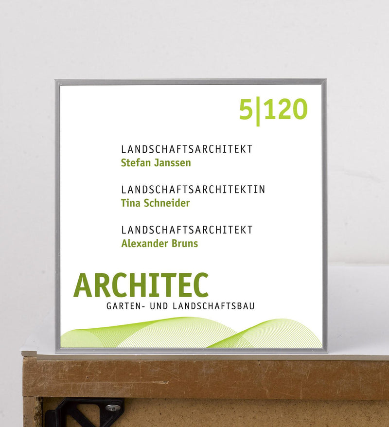 SignSystems® Türschild 15,0 x 15,0 cm silber