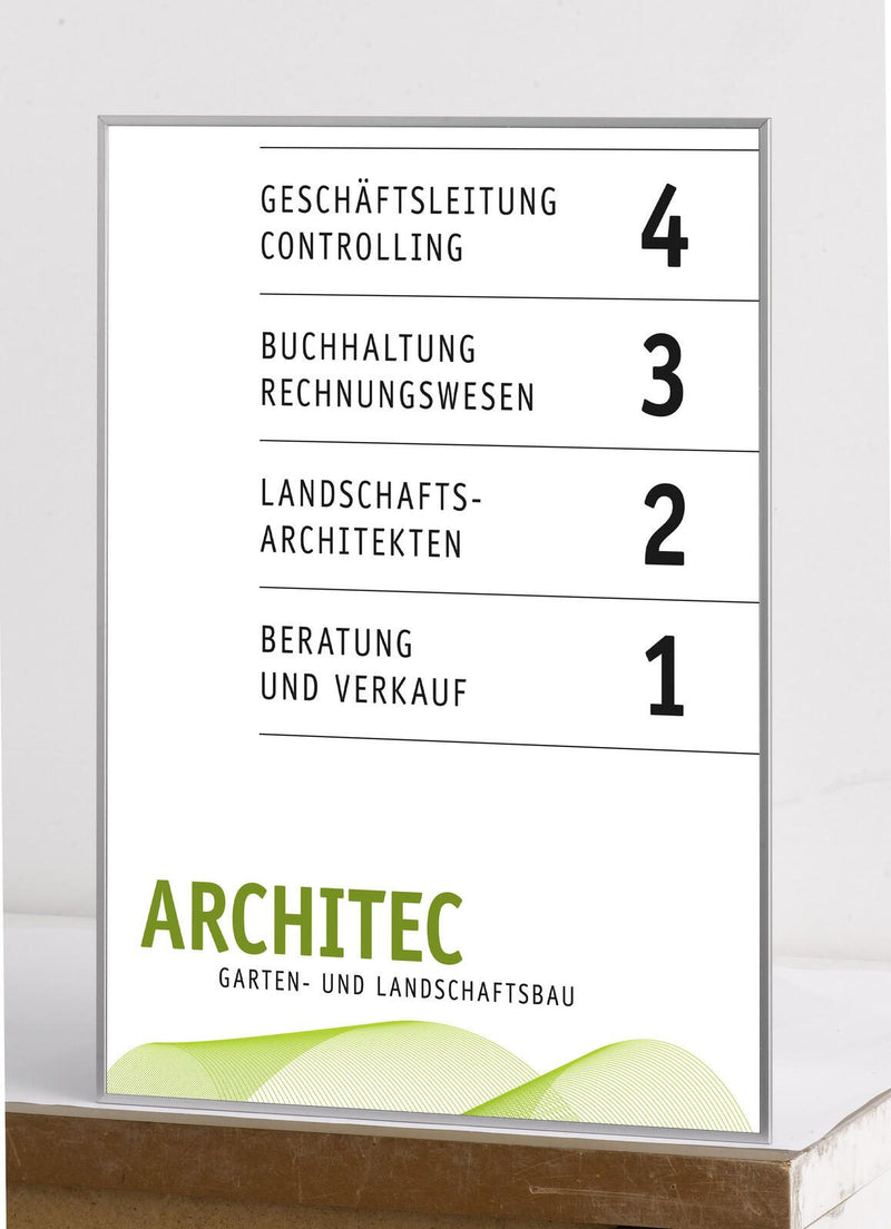 SignSystems® Türschild 21,5 x 30,2 cm silber