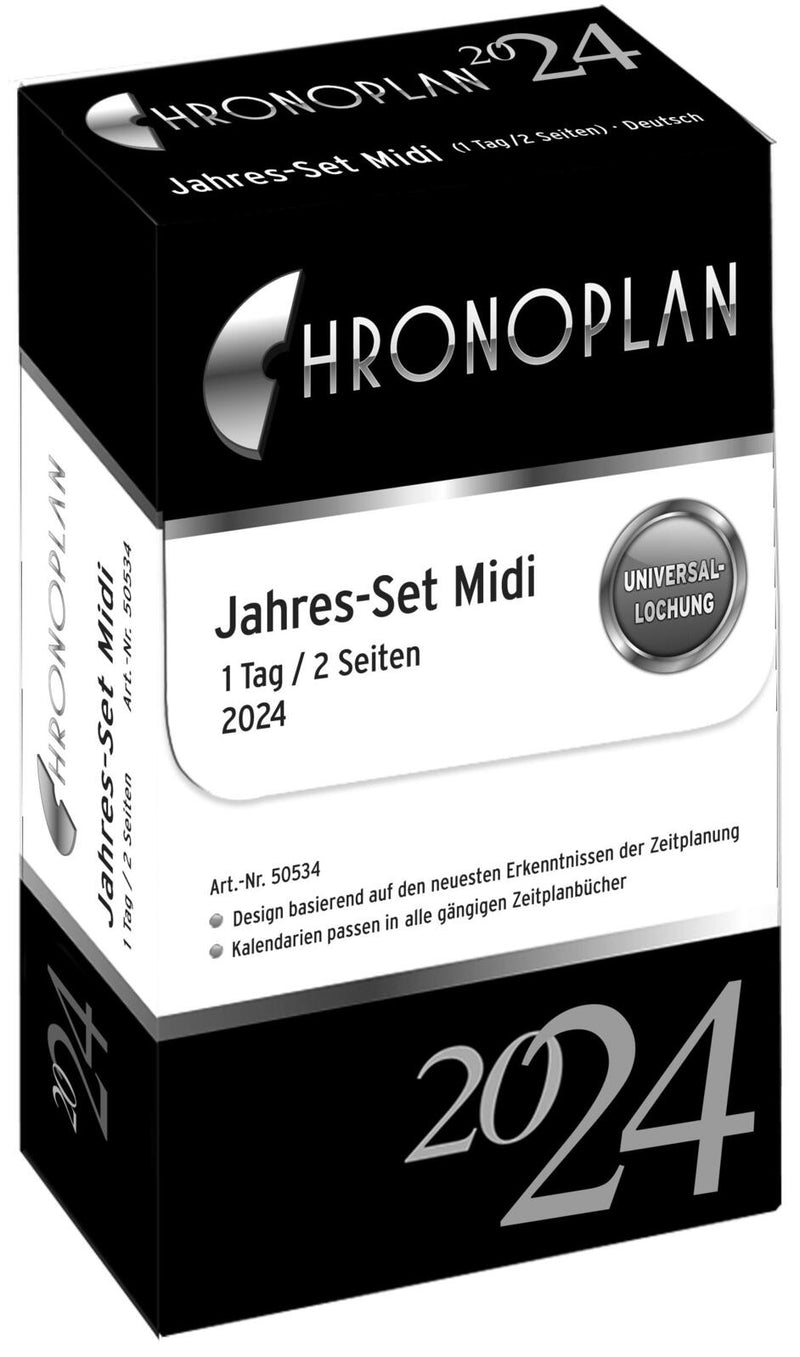 CHRONOPLAN Kalendereinlage 2024 Midi 1 Tag/2 Seiten